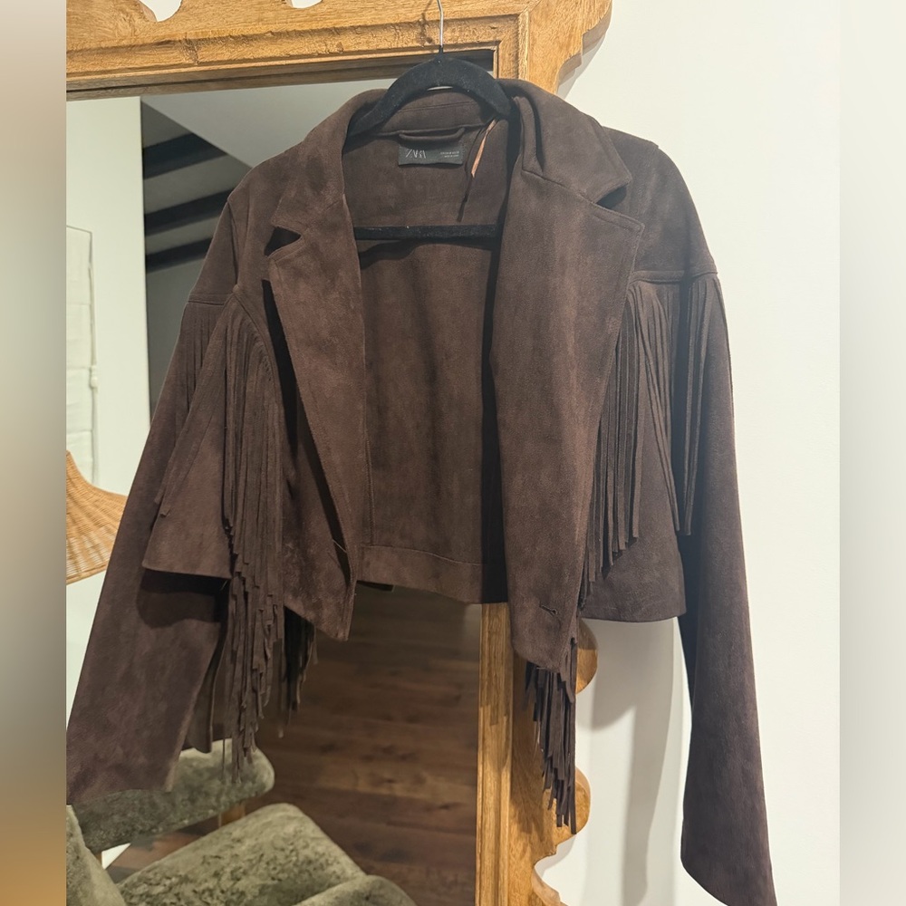 Worn Once! Zara Fringe Jacket Size Medium